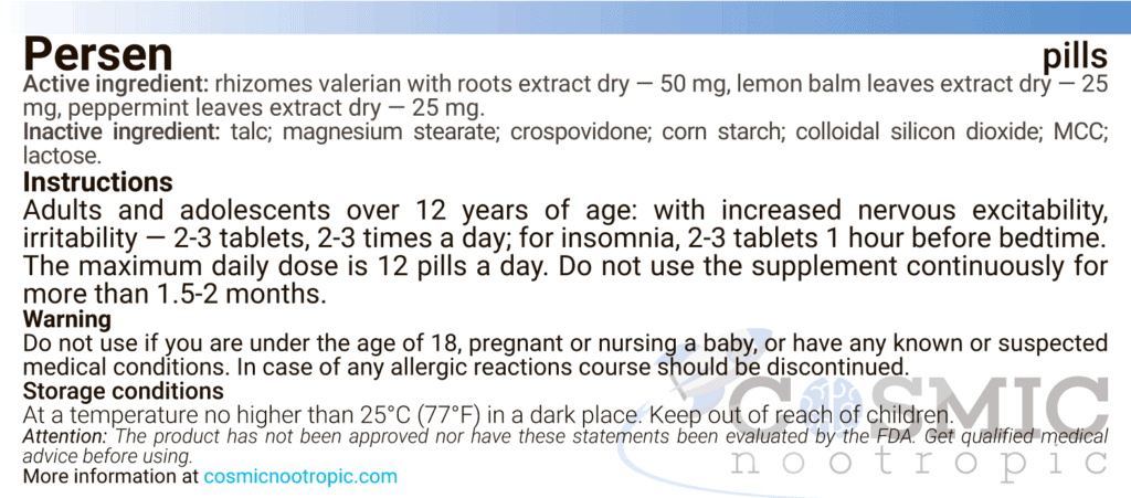 PERSEN ® (VALERIAN, LEMON BALM, PEPPERMINT) - Image 3